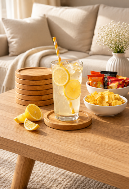 Evore™ Premium Bambu Bardak Altlığı (6'lı Set)