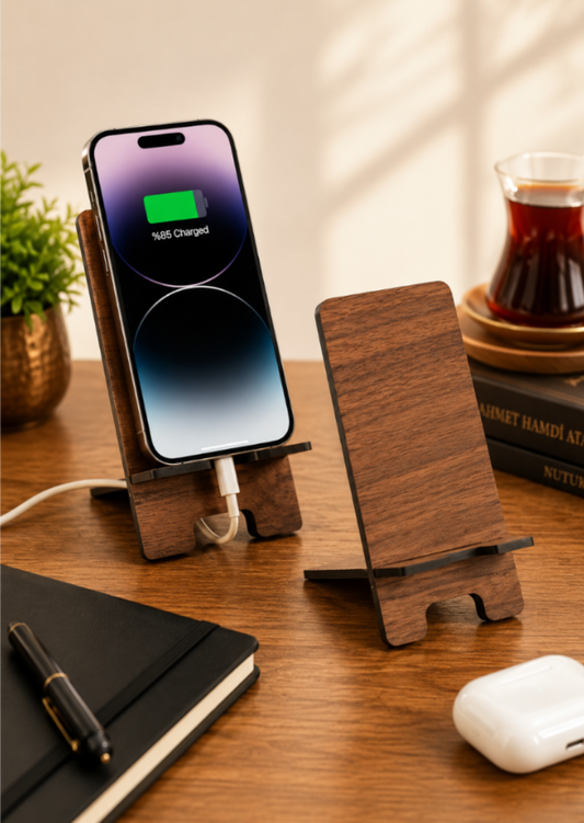 Evore™ Premium Ahşap Telefon Tutacağı